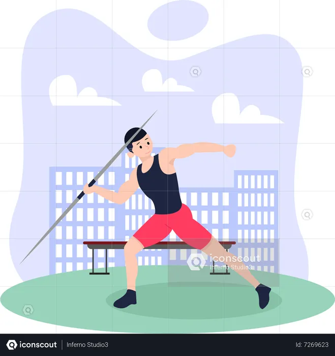 Javelin Thrower  Illustration