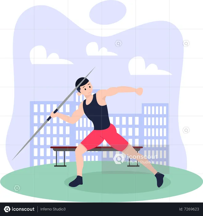Best Javelin Thrower Illustration download in PNG & Vector format