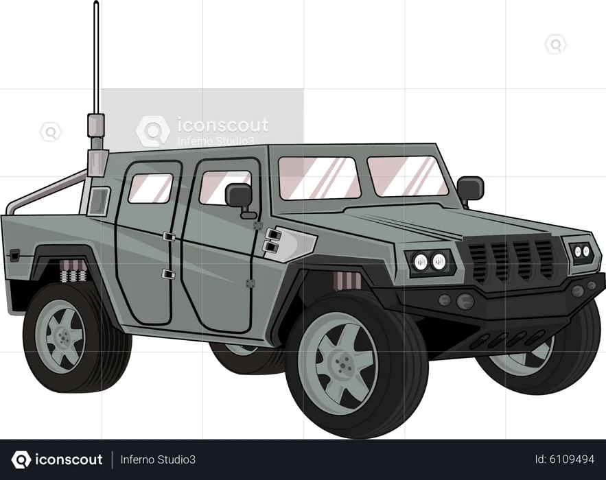 Jeep Army Car  Illustration