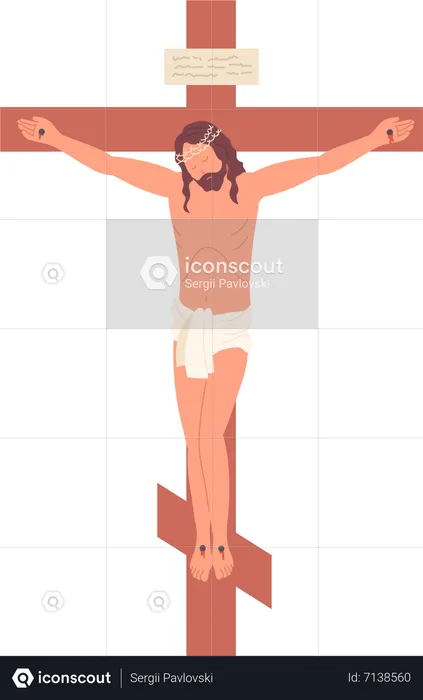 Jesucristo crucificado en la cruz.  Ilustración