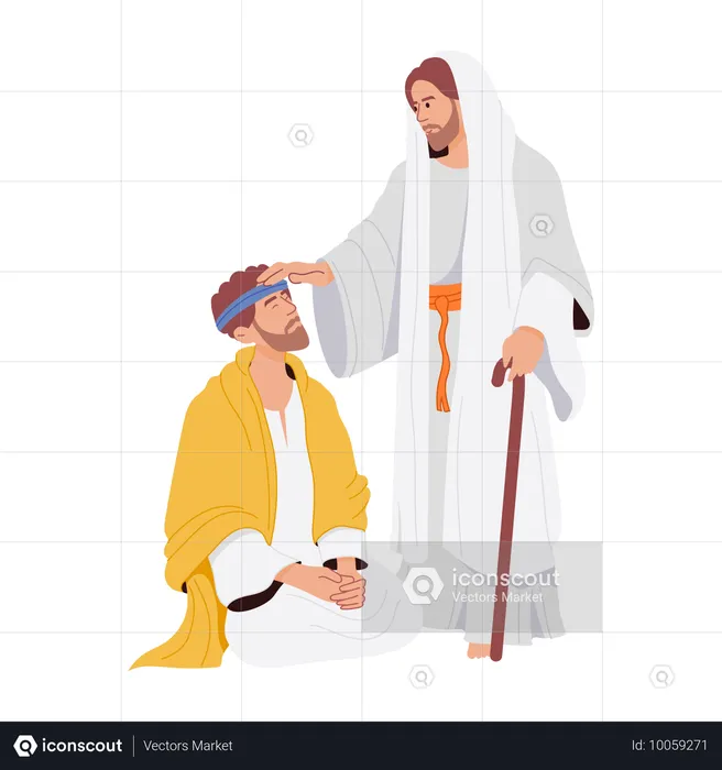 Jesus abençoando o homem  Ilustração