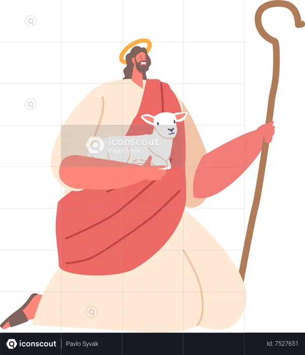 Jesus character as the shepherd  Illustration