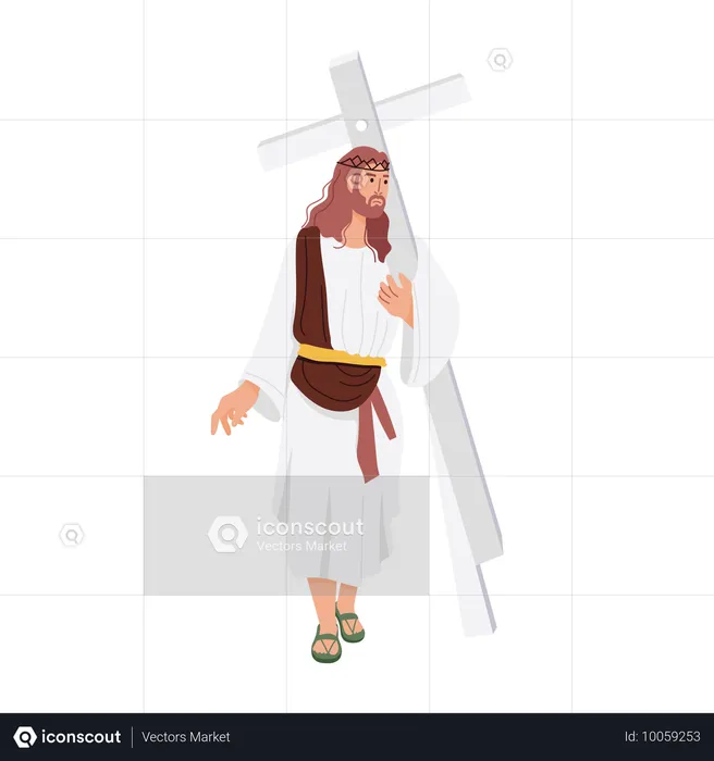 Jesus christ carrying cross  Illustration