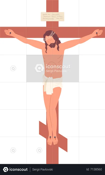 Jesus Christ crucified on cross  Illustration