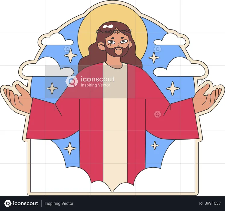 Jesus gives love message to all christians  Illustration