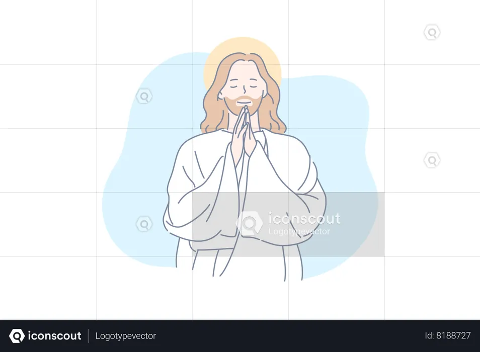 Jesus orando  Ilustração