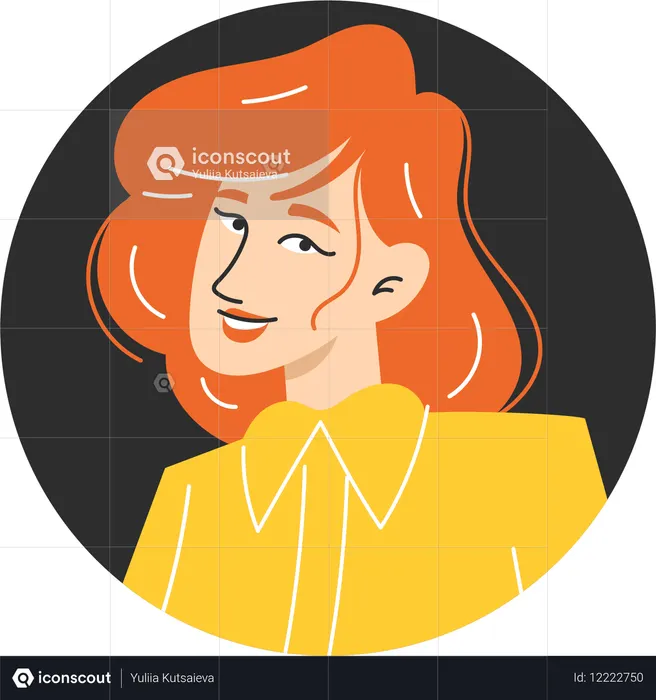 Jeune femme blanche moderne aux cheveux roux  Illustration