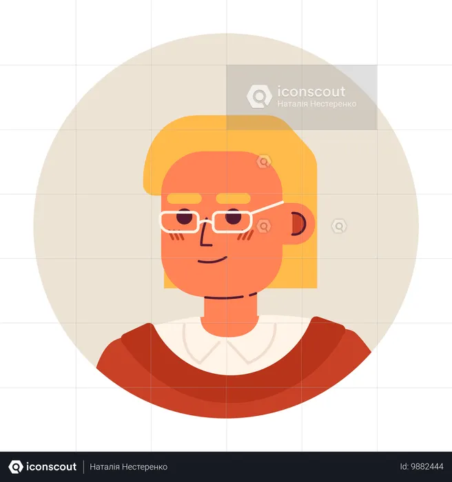 Jeune femme blonde à lunettes  Illustration