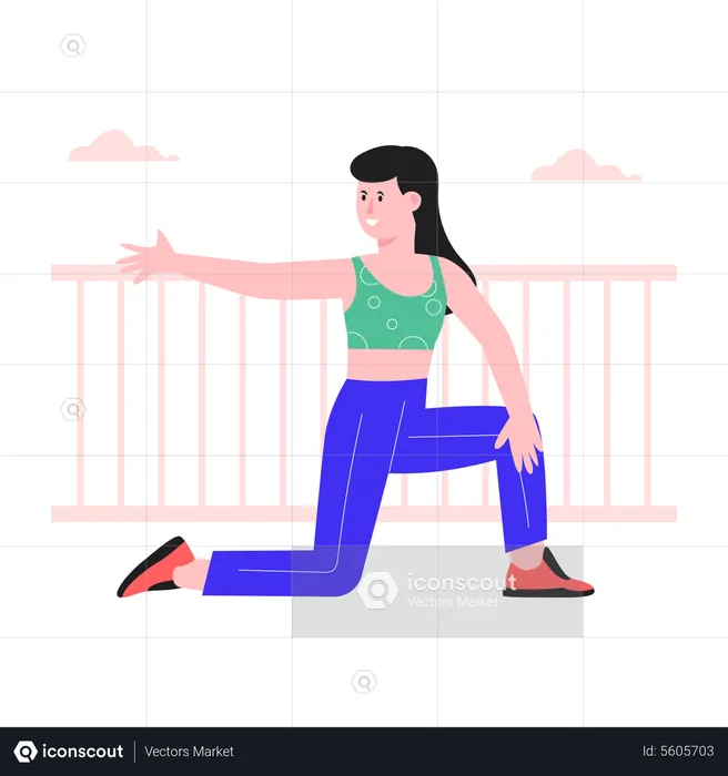 Jeune femme faisant du yoga  Illustration