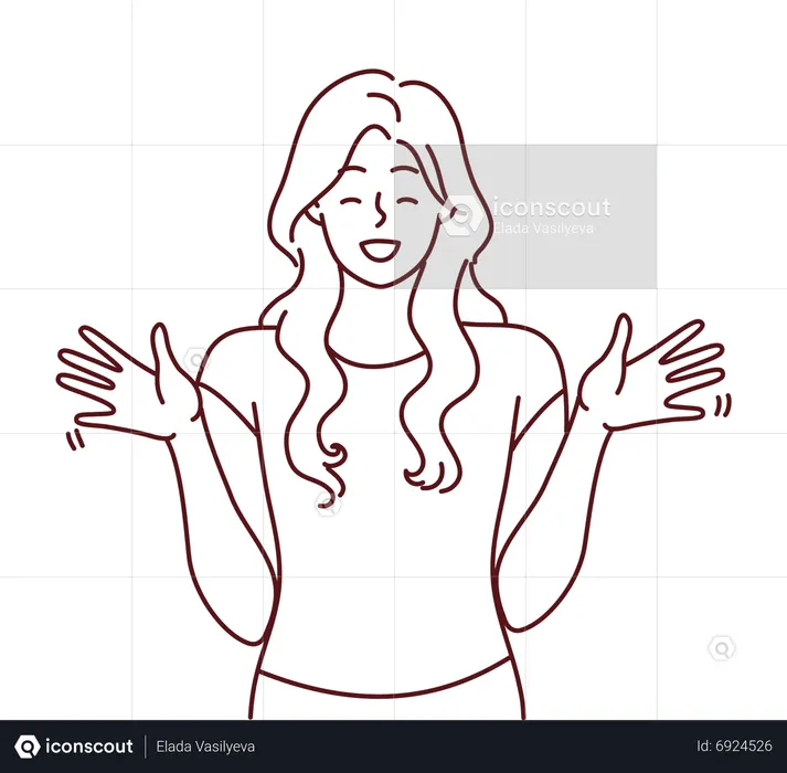 Jeune femme se sentant heureuse  Illustration