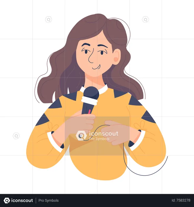 Jeune fille chantant une chanson  Illustration