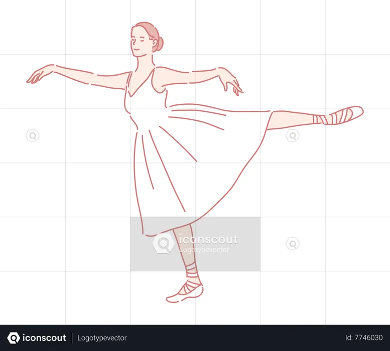 Jeune fille exécutant la danse  Illustration