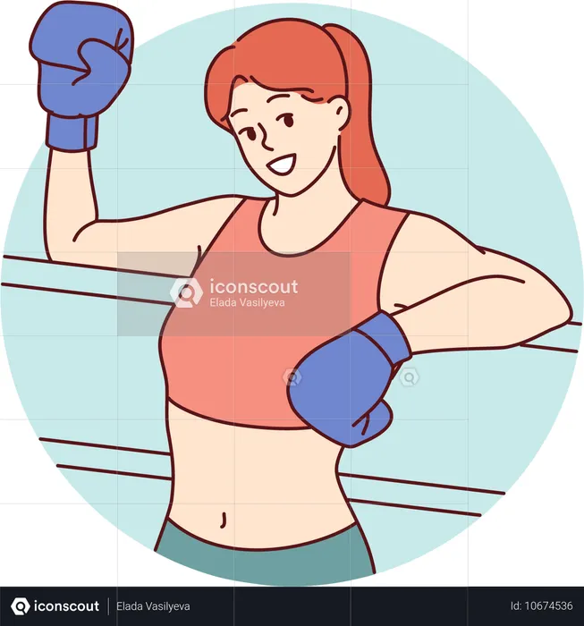 Jeune fille faisant de la boxe  Illustration