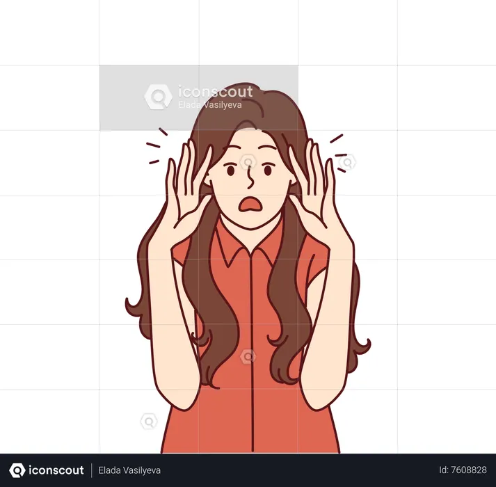 Jeune fille ressentant du stress  Illustration