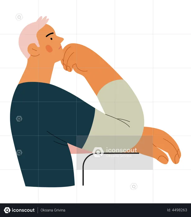 Jeune garçon pensant à quelque chose  Illustration