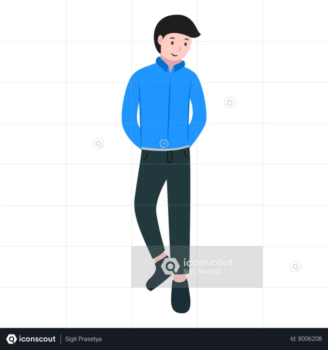 Jeune homme debout  Illustration