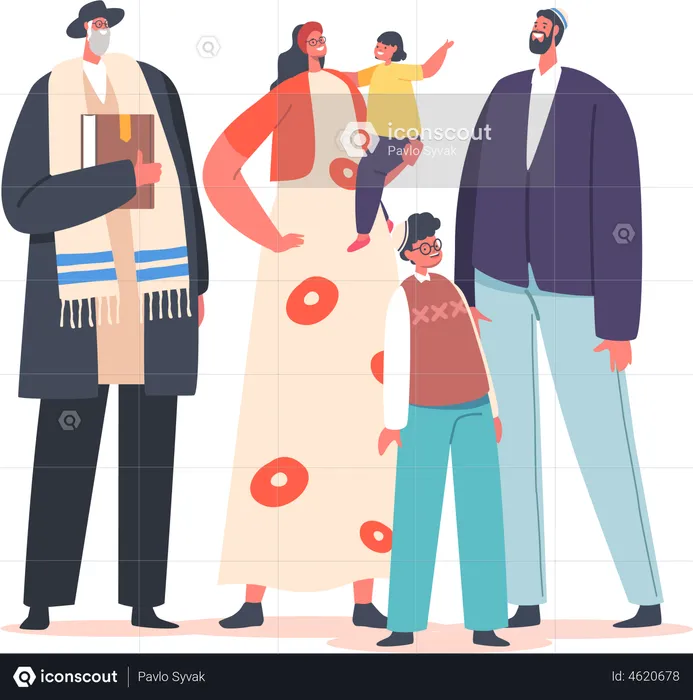 Jewish Family  Illustration