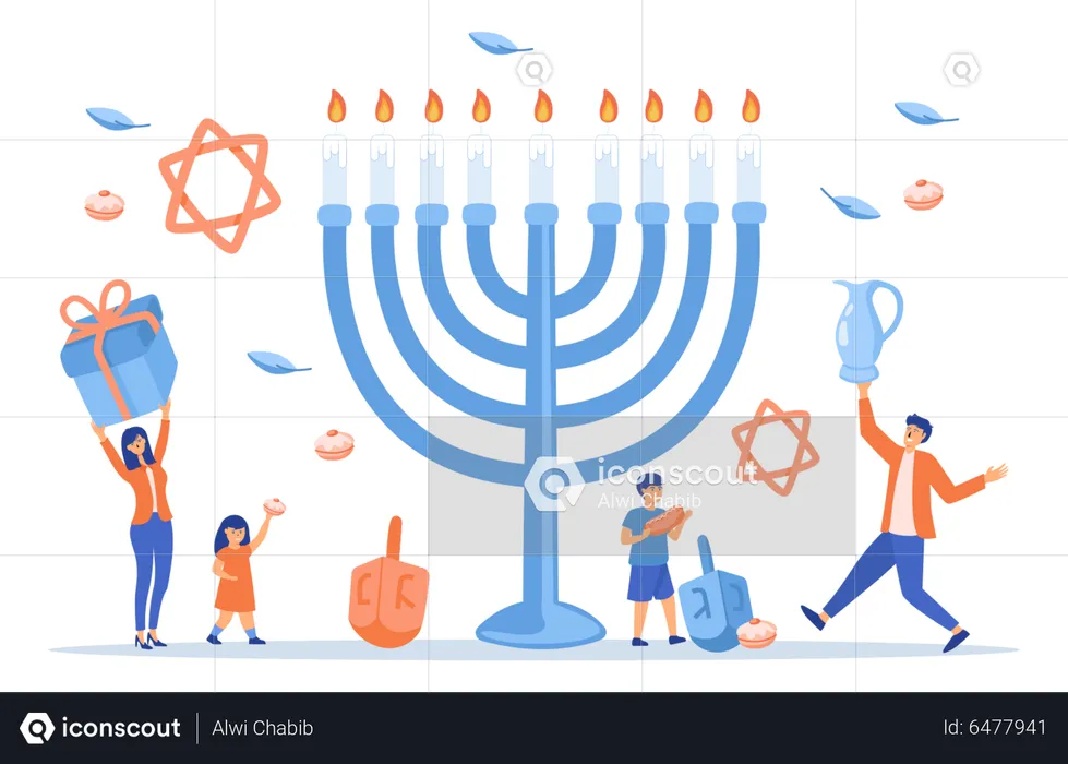 Jewish festival of lights  Illustration