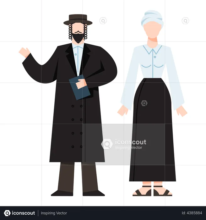 Jewish priest couple  Illustration