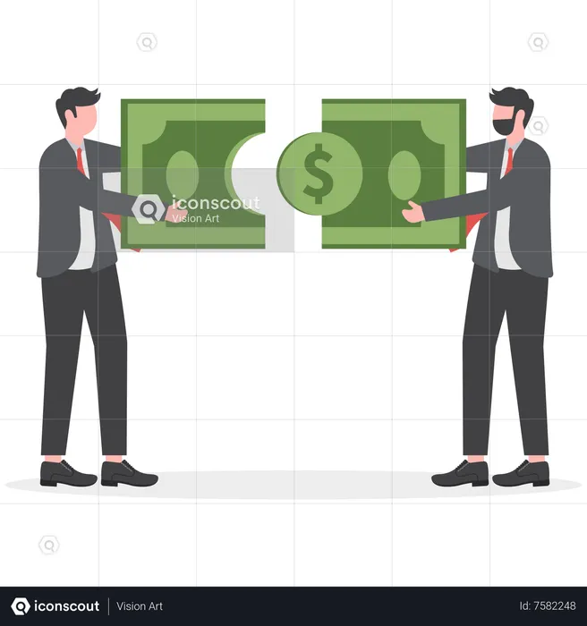 Jigsaw banknotes and Connection  Illustration