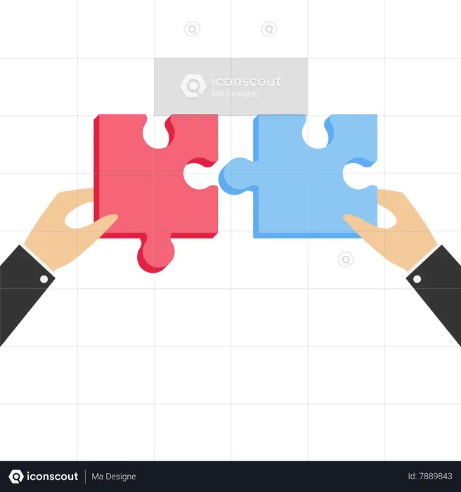 Jigsaw puzzle and business cooperation  Illustration