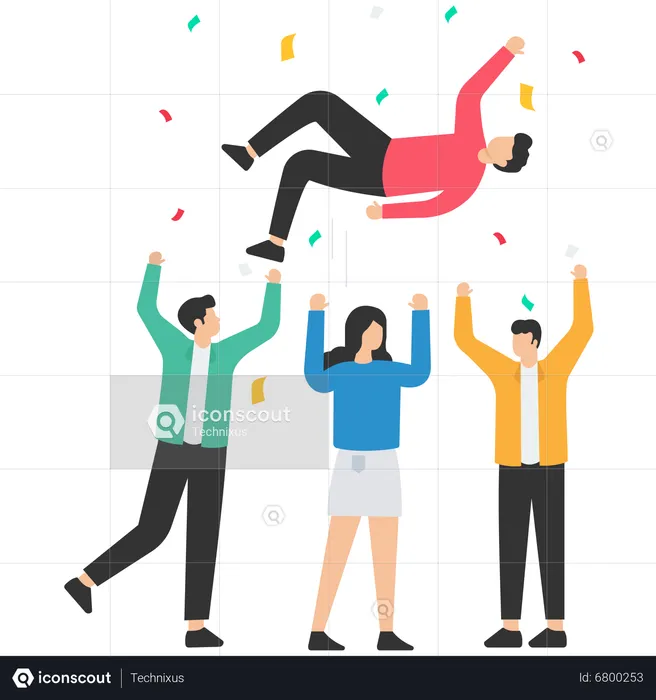 Job promotion celebration  Illustration