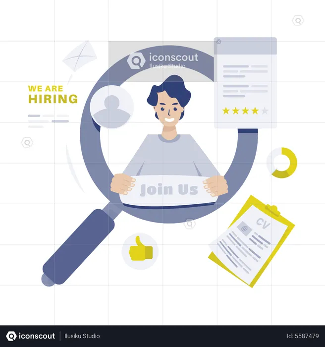 Job recruitment search  Illustration