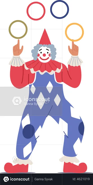 Jocker Juggling with rings  Illustration