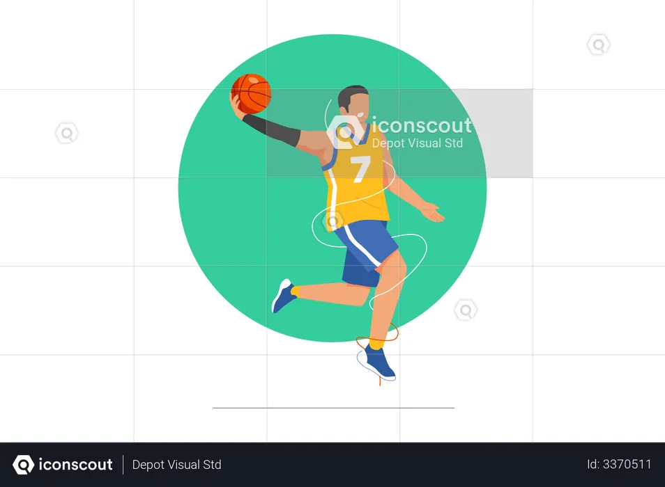 Jogador de basquete  Ilustração