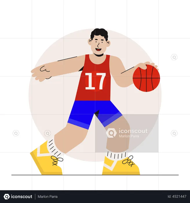 Jogador de basquete  Ilustração