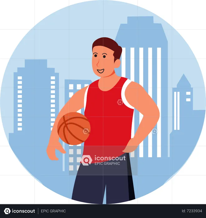 Jogador de basquete  Ilustração