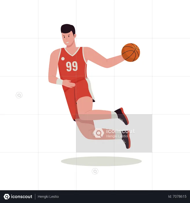 Jogador de basquete masculino  Ilustração