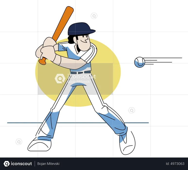 Jogador de baseball  Ilustração