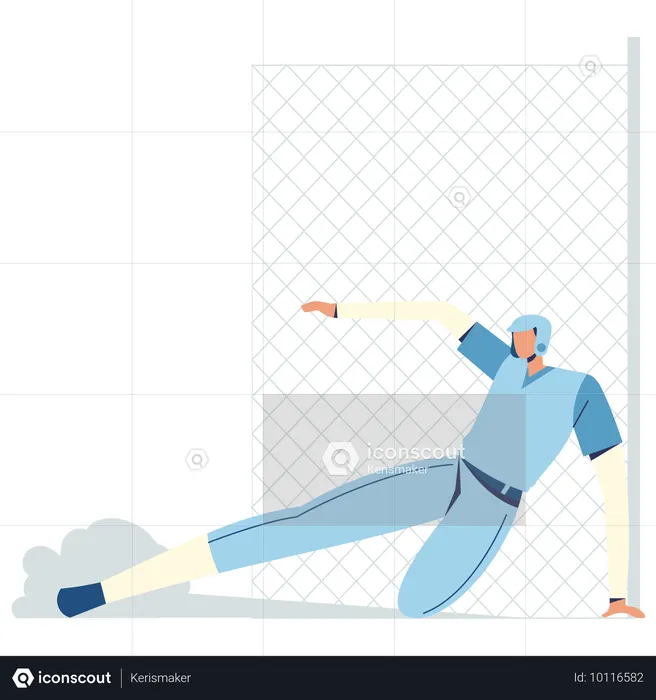 Jogador de beisebol deslizando para a base  Ilustração