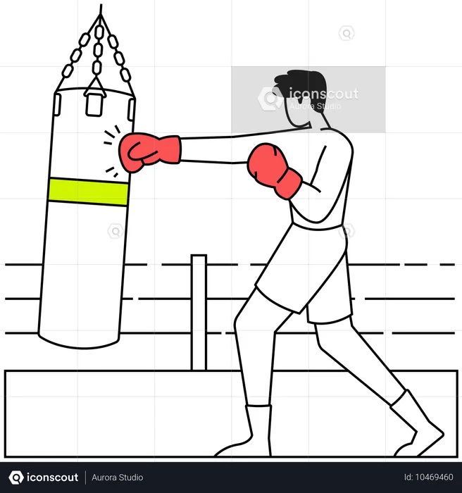 Jogador de boxe  Ilustração