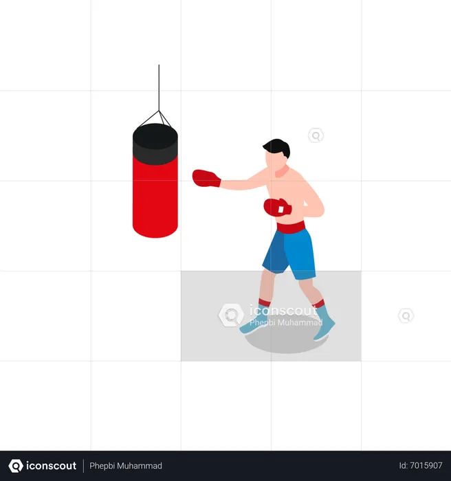 Jogador de boxe  Ilustração
