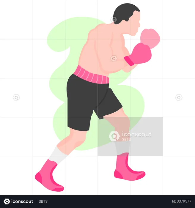 Jogador de boxe  Ilustração