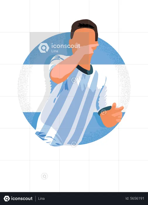 Jogador de futebol argentino comemorando  Ilustração