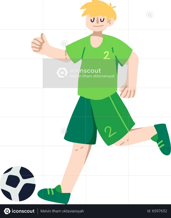 Jogador de futebol jogando futebol  Ilustração