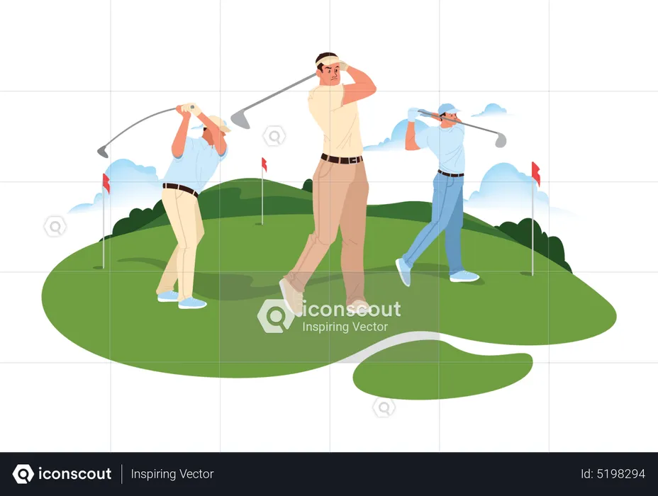 Golfista profissional  Ilustração