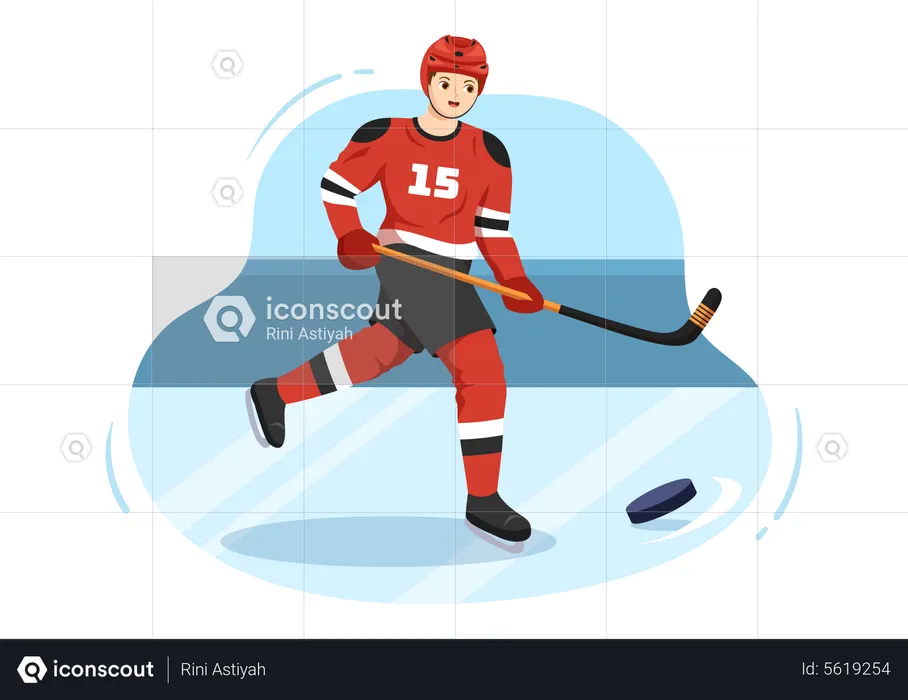 Jogador de hóquei no gelo  Ilustração
