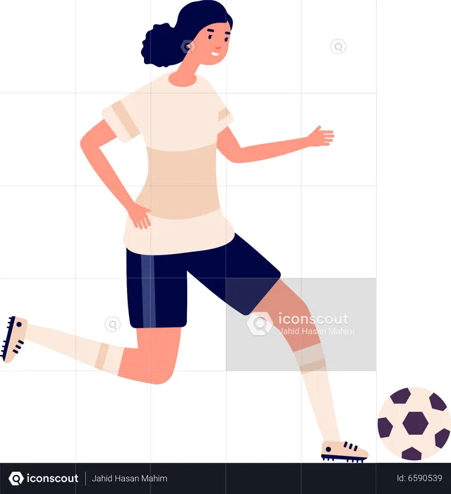 Jogadora de futebol feminino  Ilustração