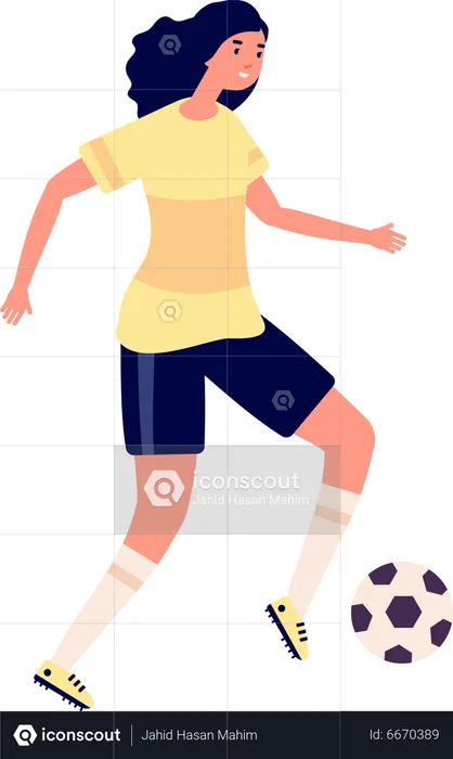 Jogadora de futebol feminino  Ilustração