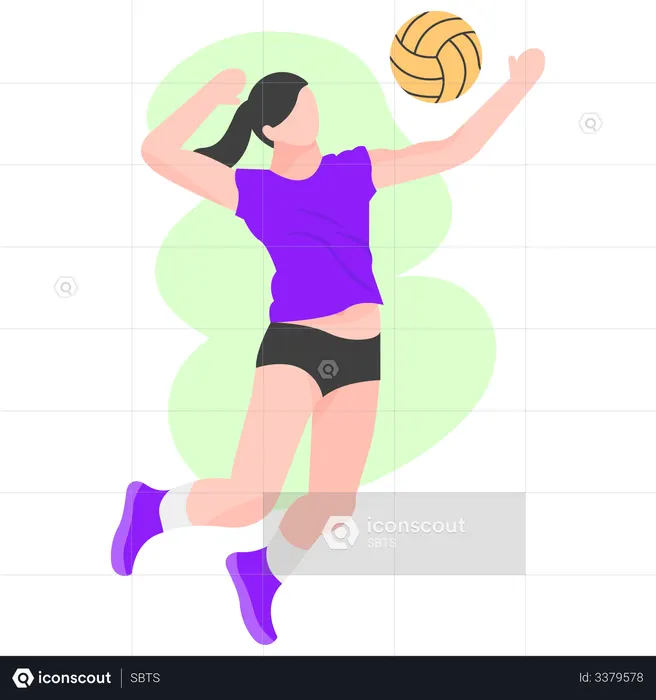 Jogadora de vôlei feminino  Ilustração