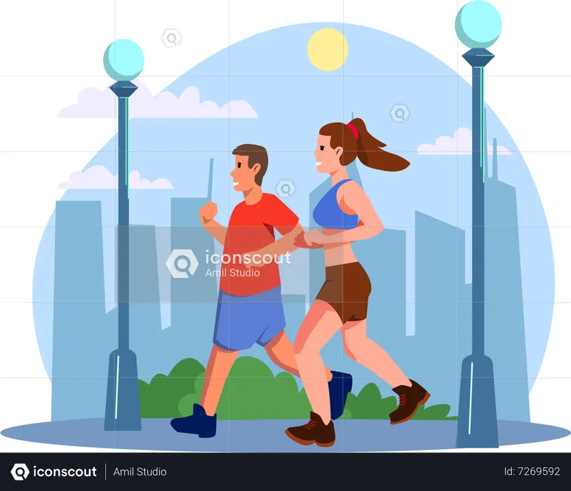 Jogging Workout  Illustration