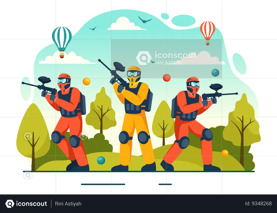 Jogo de Paintball  Ilustração