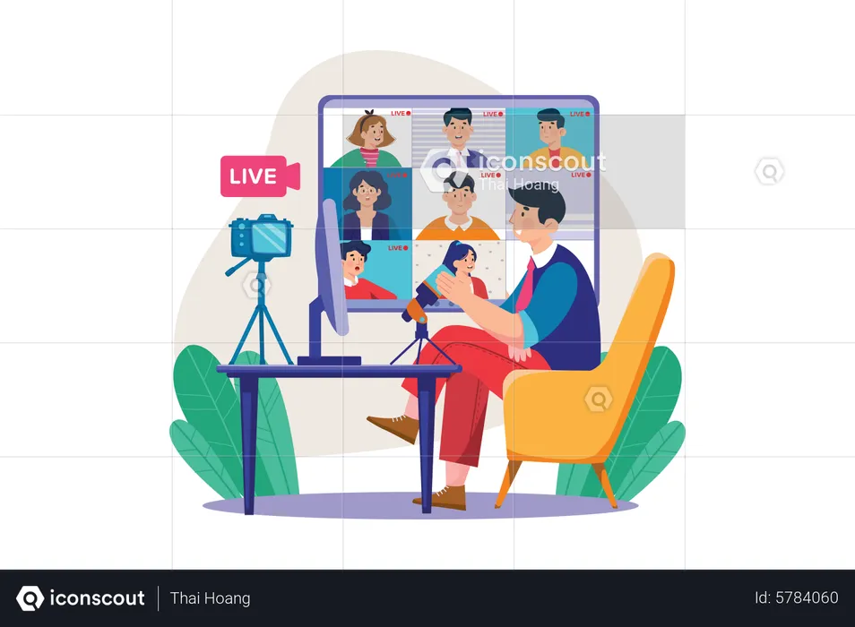 Join Live Video Streaming  Illustration