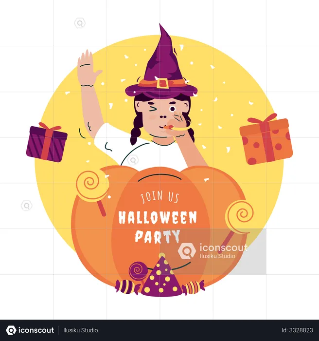 Join us for Halloween party  Illustration