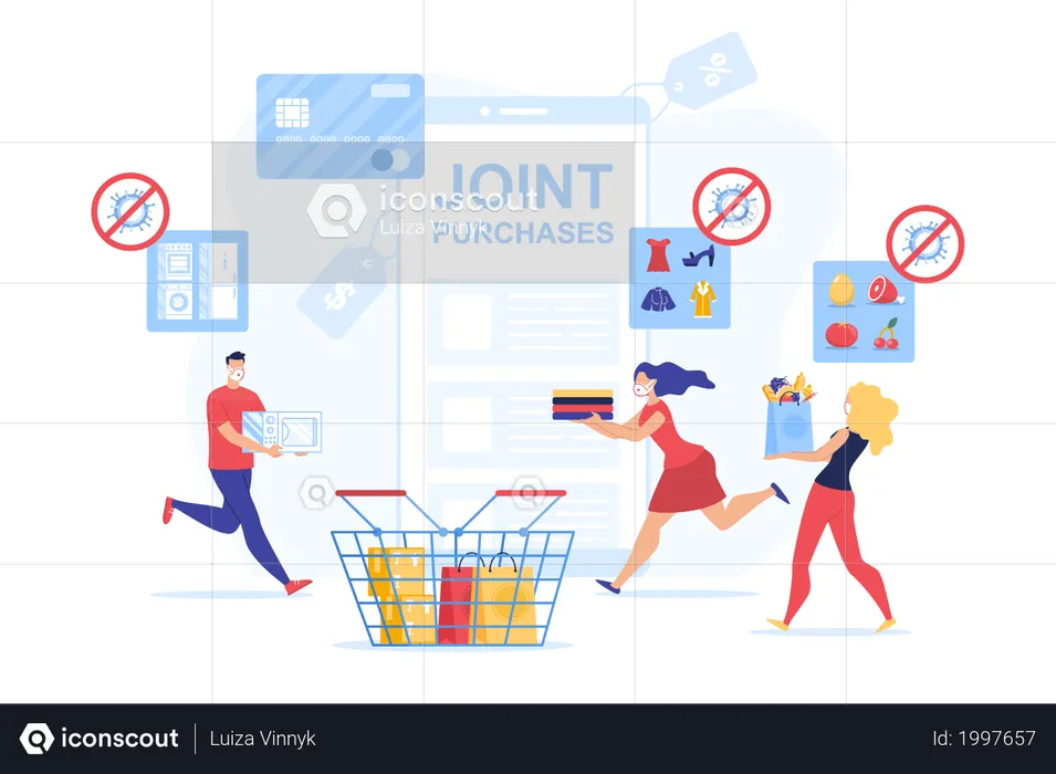 Joint Online Safety Purchase during Quarantine  Illustration