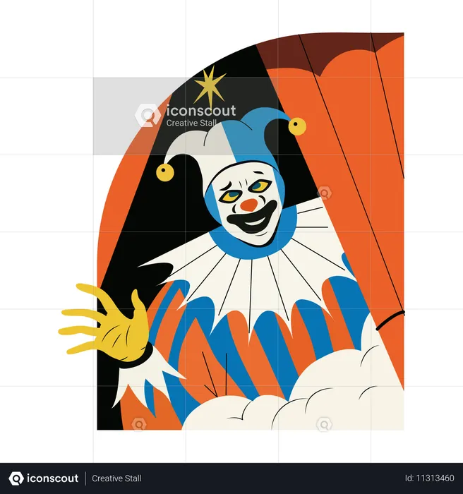 Joker-Figur, Narr, Clown, Poker, Casino,  Illustration